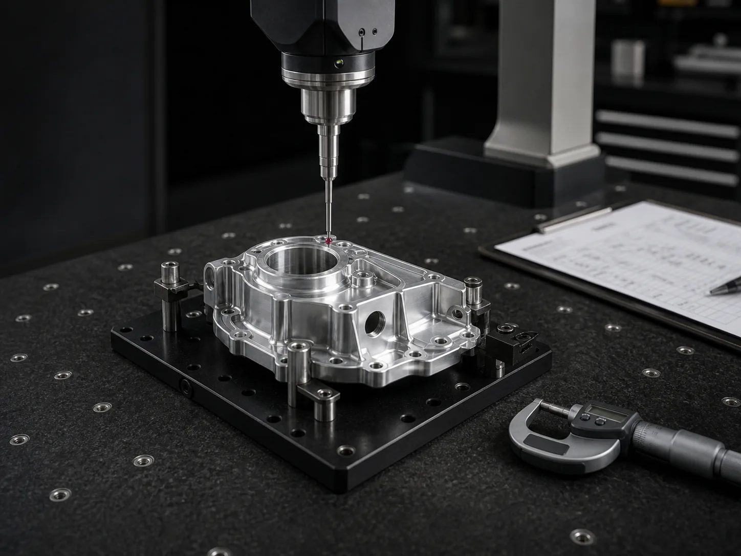 CMM inspection of a machined automotive housing